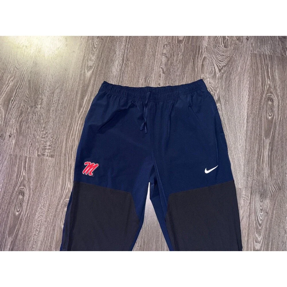 Mens XL Nike Ole Miss Rebels Football Team Issued On-Field Woven Track Pants NEW